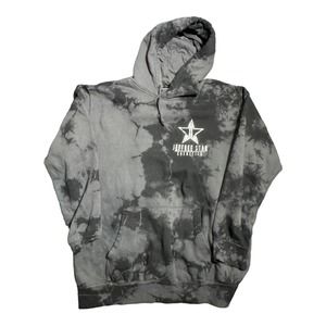 Jeffrey Star Cosmetic Hoodie Size Large Gray Tie Dye Long Sleeve Sweatshirt